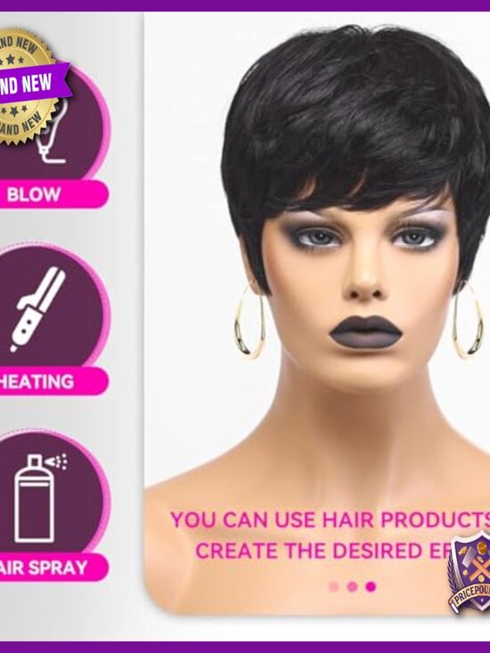 Short Layered Synthetic Pixie Cut Wig Lightweight Natural Look for Women main image 4